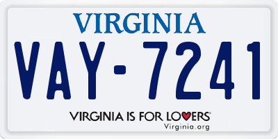 VA license plate VAY7241