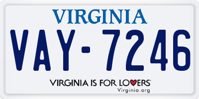 VA license plate VAY7246