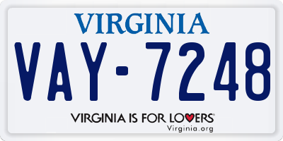 VA license plate VAY7248