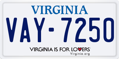 VA license plate VAY7250