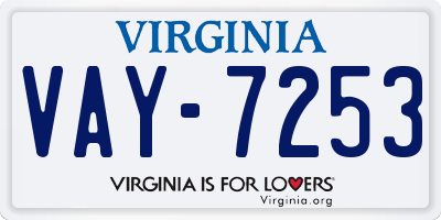 VA license plate VAY7253