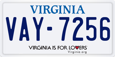 VA license plate VAY7256