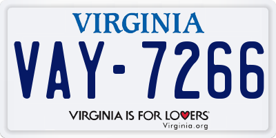 VA license plate VAY7266