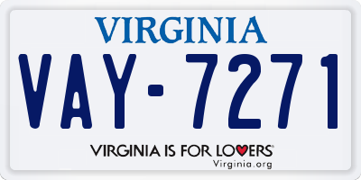 VA license plate VAY7271