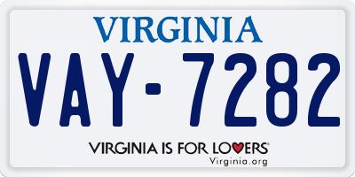 VA license plate VAY7282