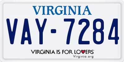 VA license plate VAY7284
