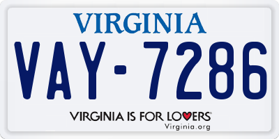 VA license plate VAY7286