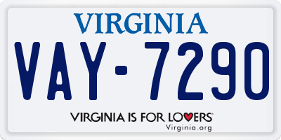 VA license plate VAY7290