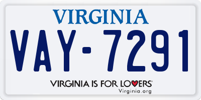 VA license plate VAY7291
