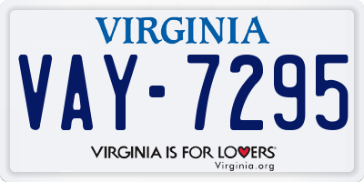 VA license plate VAY7295