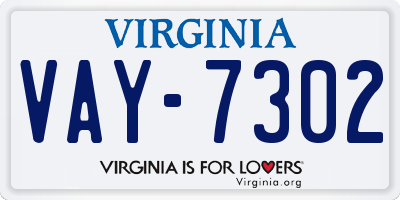 VA license plate VAY7302