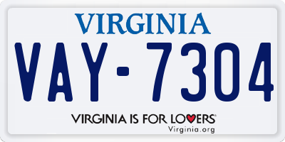 VA license plate VAY7304