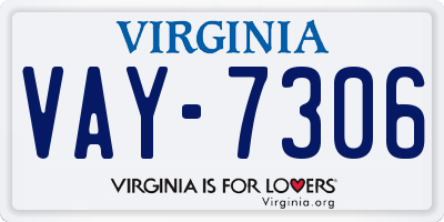 VA license plate VAY7306