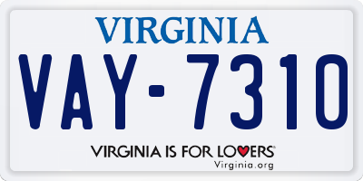 VA license plate VAY7310