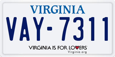 VA license plate VAY7311