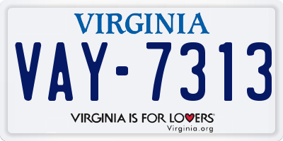 VA license plate VAY7313