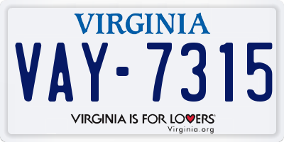 VA license plate VAY7315