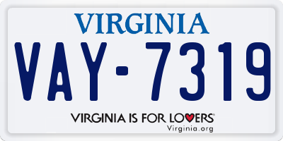 VA license plate VAY7319