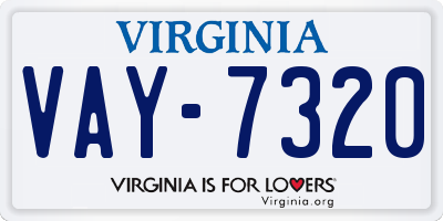 VA license plate VAY7320