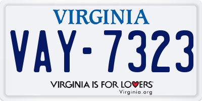VA license plate VAY7323