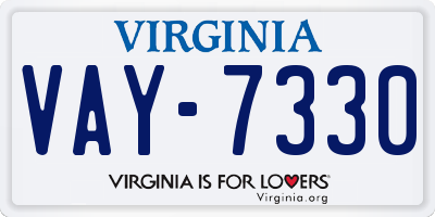 VA license plate VAY7330