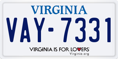 VA license plate VAY7331