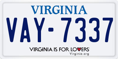 VA license plate VAY7337