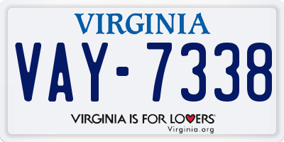 VA license plate VAY7338