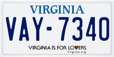 VA license plate VAY7340