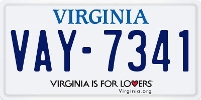 VA license plate VAY7341
