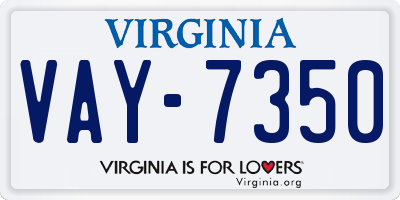 VA license plate VAY7350
