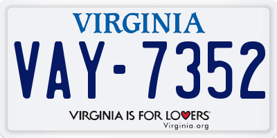 VA license plate VAY7352