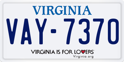 VA license plate VAY7370