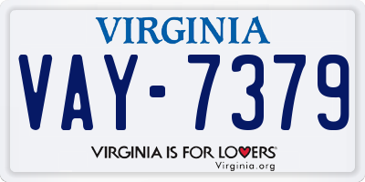 VA license plate VAY7379
