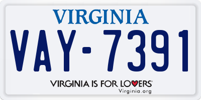 VA license plate VAY7391