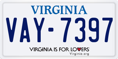 VA license plate VAY7397