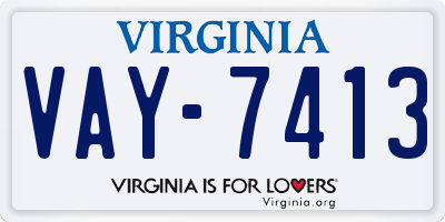 VA license plate VAY7413