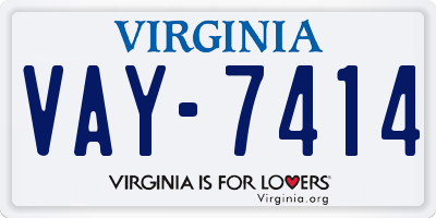 VA license plate VAY7414