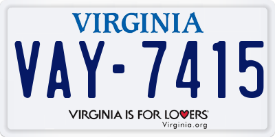 VA license plate VAY7415