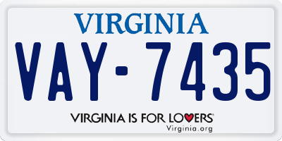 VA license plate VAY7435