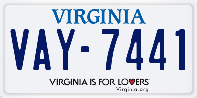 VA license plate VAY7441