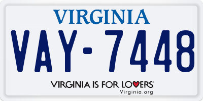 VA license plate VAY7448