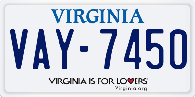 VA license plate VAY7450