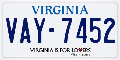 VA license plate VAY7452