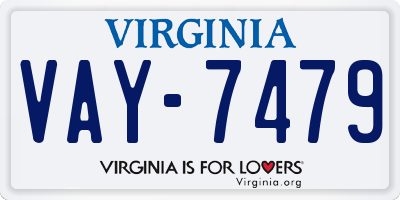 VA license plate VAY7479