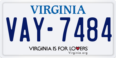VA license plate VAY7484