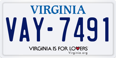 VA license plate VAY7491