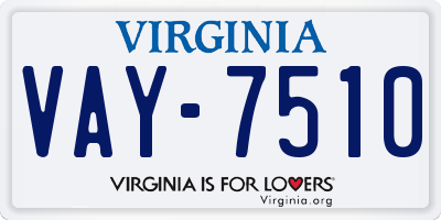 VA license plate VAY7510