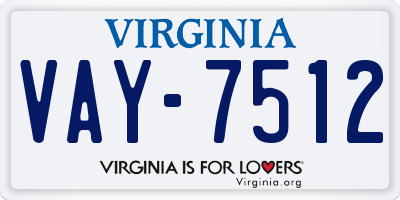 VA license plate VAY7512