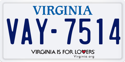 VA license plate VAY7514